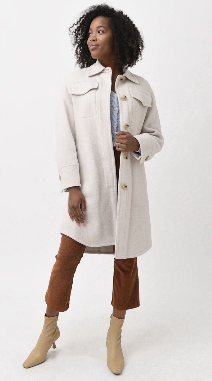 Vince Brushed Wool Shirt Coat size medium